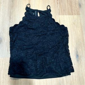 Lace dress top black